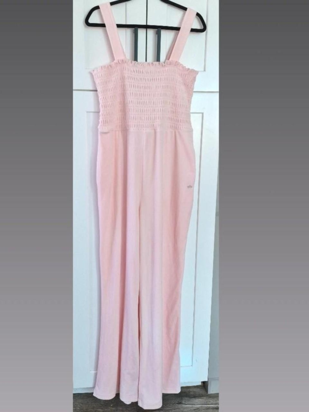 Juicy Couture Pale Pink Smocked Strap Jumpsuit